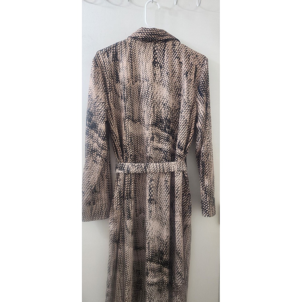 Banana Republic Snakeskin Maxi Shirt Dress Neutral Animal Print Belted M/L NEW - Picture 8 of 8